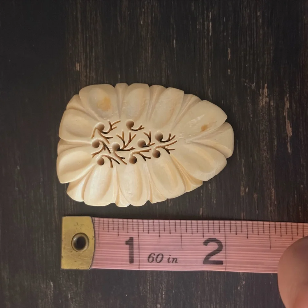 Carved Bone Brooch